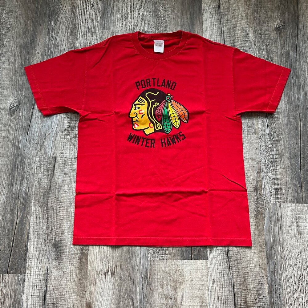 Vintage Portland Winterhawks Cam Neely T Shirt Size Large Hockey WHL NHL